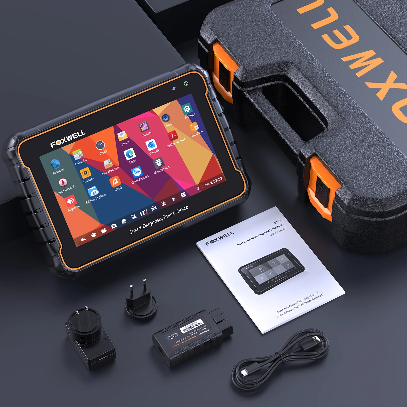 Foxwell GT60 Android Tablet Scanner OBD2 Table Diagnostic Tool with 20+ Special Functions Injector Coding - Image 6