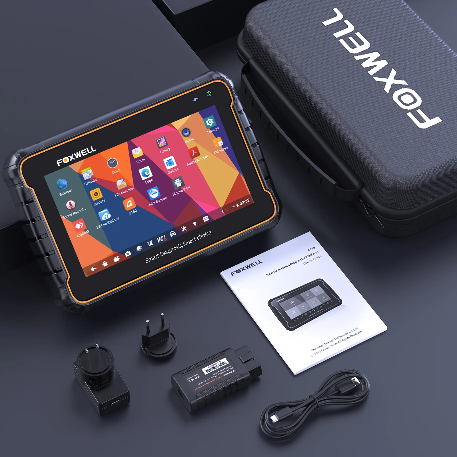 Foxwell GT60 Android Tablet Scanner OBD2 Table Diagnostic Tool with 20+ Special Functions Injector Coding - Image 7