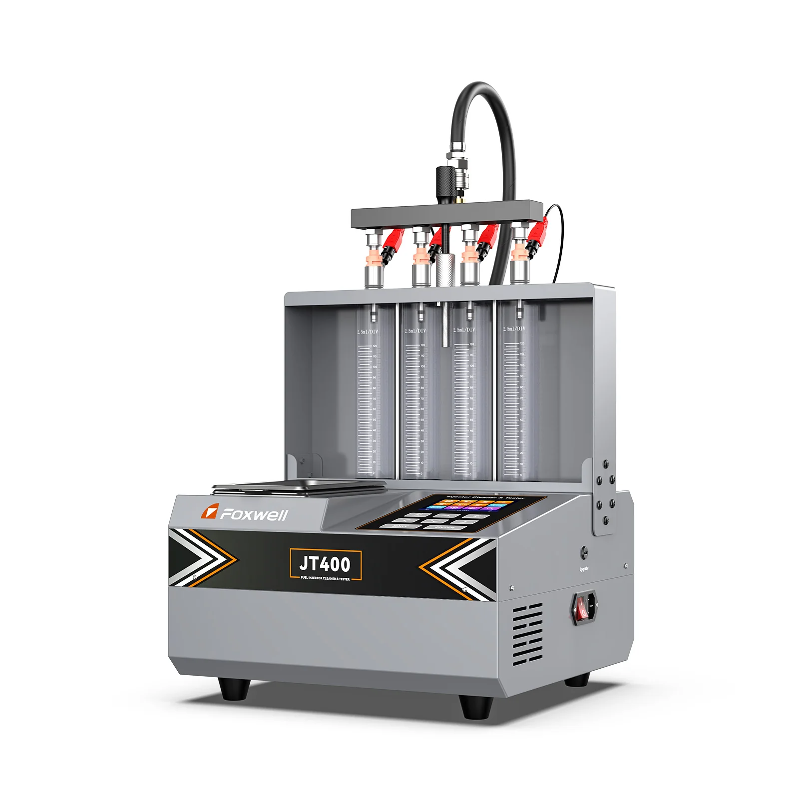 Foxwell JT400 Fuel Injector Cleaner, Ultrasonic Cleaning Machine with Heating Function 4 Cylinder for GDI, EFI, FSI Fuel Injectors - Image 4