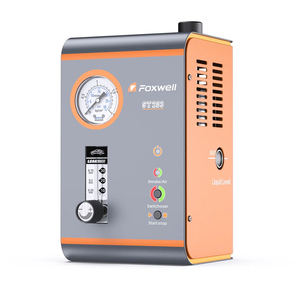 Foxwell ST203 Car Smoke Machine Leak Detector Car Emission EVAP Diagnostic Pressure Gauge and Flowmeter, Vacuum Intake Exhaust Smoke Testers - Image 3