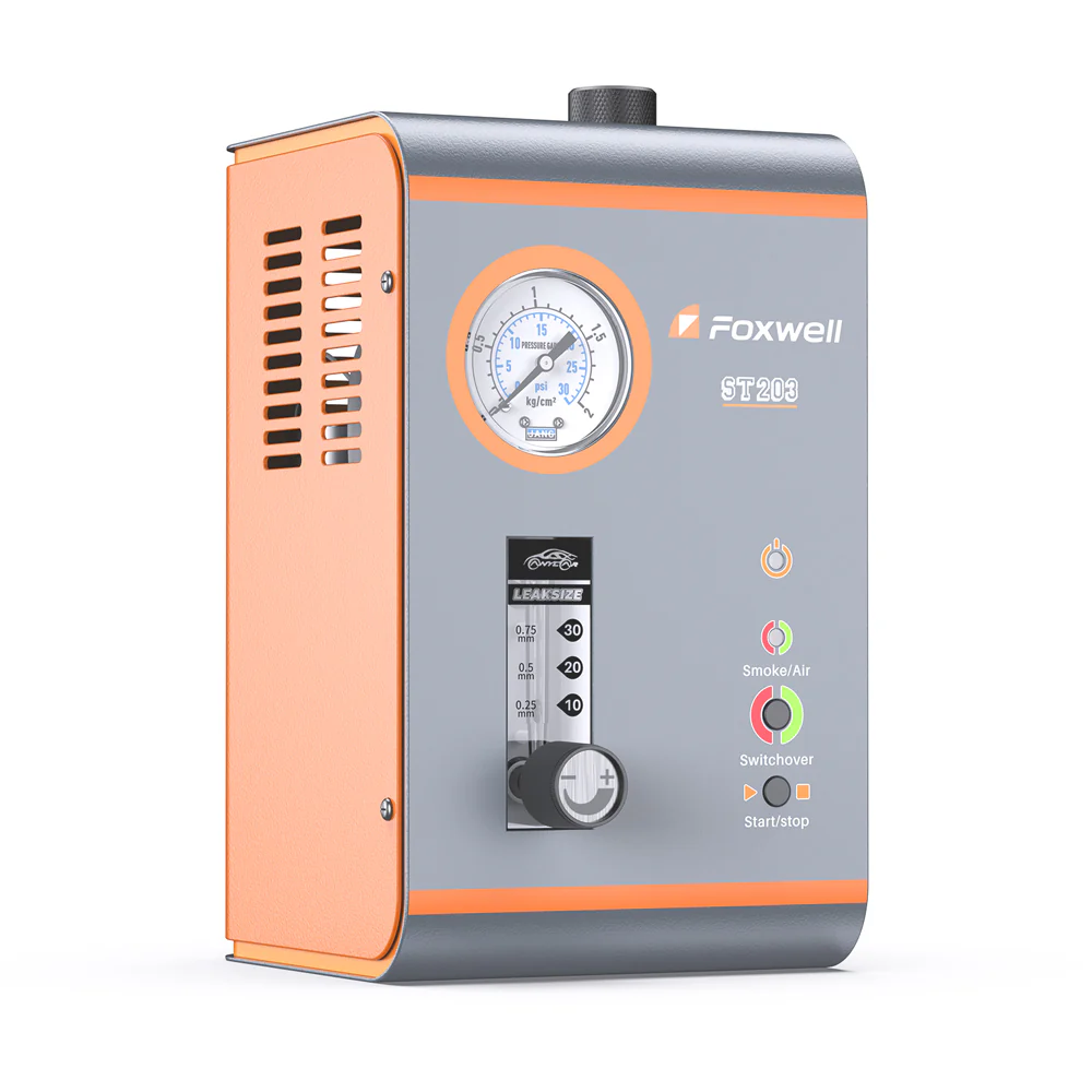 Foxwell ST203 Car Smoke Machine Leak Detector Car Emission EVAP Diagnostic Pressure Gauge and Flowmeter, Vacuum Intake Exhaust Smoke Testers - Image 4